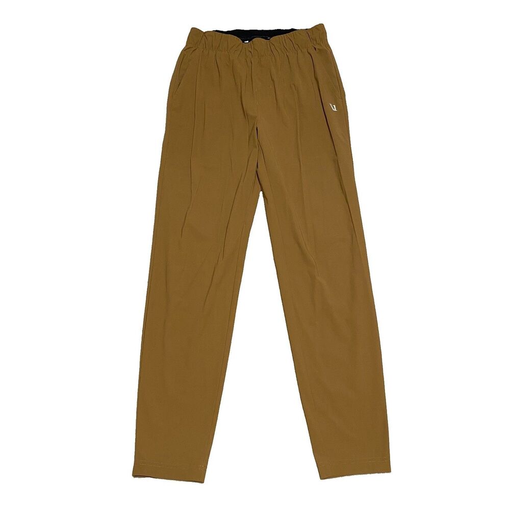 Vuori Fleet Joggers Mens S (27x28.5) Tan Brown Elastic Waist Stretch Athleisure